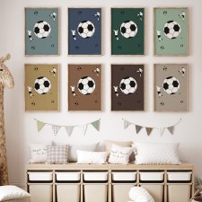 PLAKAT dla dzieci Piłka nożna "Navy Blue Soccer"