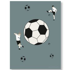 PLAKAT dla dzieci Piłka nożna "Steel Blue Soccer"