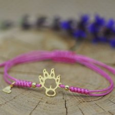 Łapka - świnka morska - bransoletka, srebro 925 pozłacane