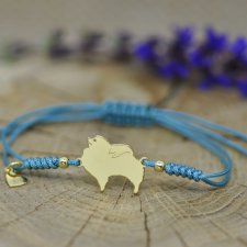 Szpic miniaturowy / Pomeranian - bransoletka z psem, srebro 925 pozłacane
