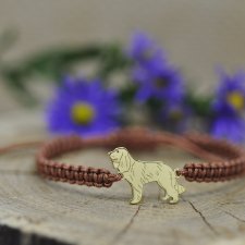 Polski Spaniel myśliwski - bransoletka z psem, srebro 925 pozłacane
