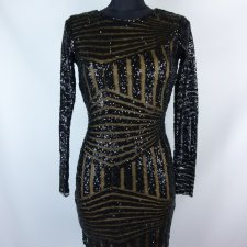 Boohoo koktajlowa sukienka mini  cekiny / XXS-XS