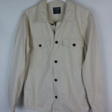 Abercrombie & Fitch cienka koszulowa kurtka bawełna ecru / M