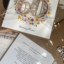 Ręcznie robiona kartka na urodziny na 60 urodziny KUS-124