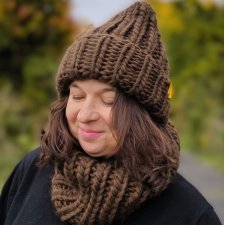 Czapka z wełny peruwiańskiej WOOLY czekolada