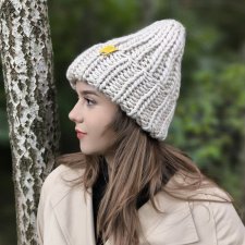 Beżowa czapka z wełny peruwiańskiej WOOLY