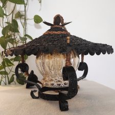 Lampa wisząca vintage "Nowe Życie" – renowacja z duszą, stal + drewno, handmade