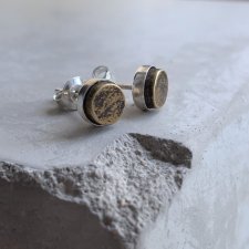 Kolczyki Sztyfty Silver & Brass - Brown