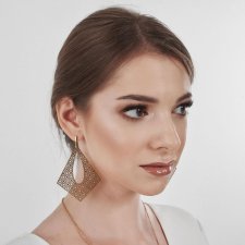 Ażurowe kolczyki w kształcie rombów Filipa c991