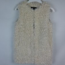 Dorothy Perkins futrzany bezrękawnik ecru / S