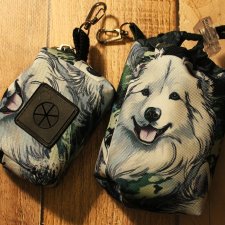 Zestaw saszetka na smaczki i woreczki # samojed