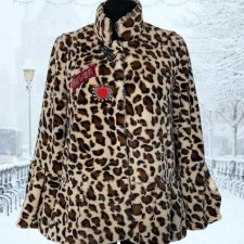 Yippie Hippie Futro sztuczne Boho Hippie Pantera – rozmiar S/M