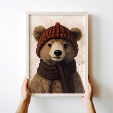 Plakat Miś vintage - format 40x50 cm