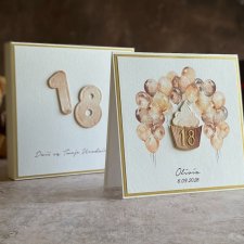 Kartka na 18 urodziny z pudełkiem i kopertą, BH 20