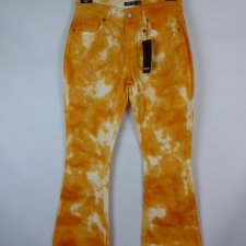 Nasty Gal tie dye flared jeans spodnie cienki dżins z metką / 34
