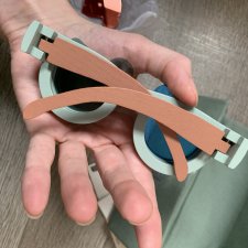 Nowe okulary drewniane Zara z kolorymi szkiełkami