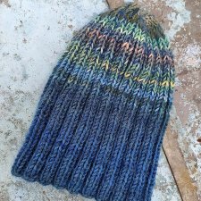 ombre denim / czapka z jedwabiem