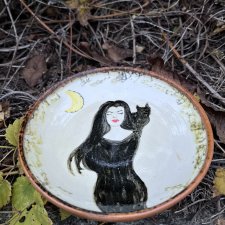 Ręcznie wykonany ceramiczny talerzyk deserowy – "Midnight" 16 cm