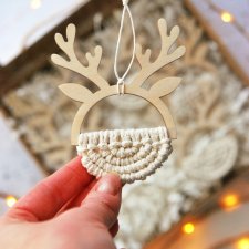 Makramowe ozdoby na choinkę - renifery | Zestaw ozdób