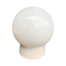 Kinkiet industrialny, biały, szklany, FOTON, Polska, lata 60.