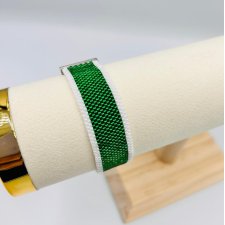 Bransoletka handmade białozielona