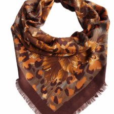 Chusta vintage brązowa liście