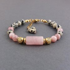 Bransoletka z różowym kwarcem.