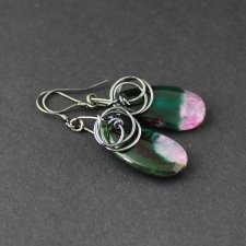 Kolczyki Meaya z agatami - oksydowane srebro