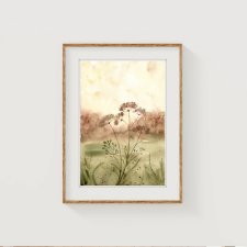 Oryginalna akwarela A4. Łąka