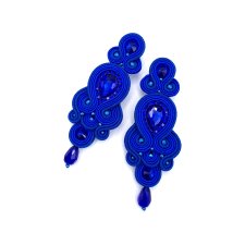 Kolczyki sutasz niebieskie "Keira" wieczorowe eleganckie z kryształkami