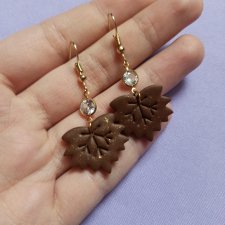 Kolczyki z gliny polimerowej listki