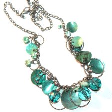 Krótki naszyjnik kolia zielone pastylki