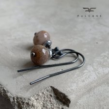 Kolczyki ze srebra i kamieni Przepiórki