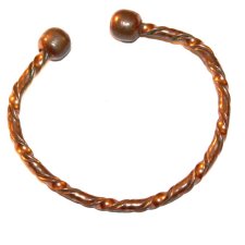 Miedziana wąska  kręcona bransoletka