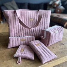 Zestaw prezentowy z lnu - zgaszony róż