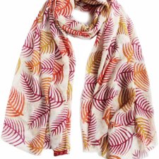 Szal vintage duży zwiewny liście