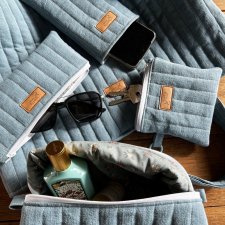 Zestaw prezentowy z lnu - niebieski