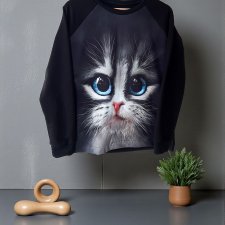 Bluza z kapturem z kotem