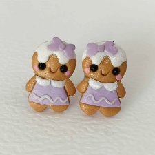 Świąteczne Kolczyki Ludziki z Piernika Ciastek Piernikowy Ludek