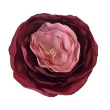 Bordowo różowa broszka 10cm
