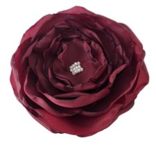 Bordowa  broszka 10cm
