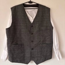 Elegancka męska kamizelka vintagewzór w kratę Klasyczna