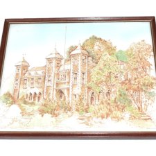 zamek ANGIELSKA GRAFIKA  obraz