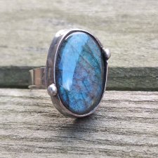 Niebieski - pierścionek regulowany