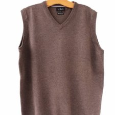 Kamizelka vintage brązowa bezrękawnik bawełniany Alvo mleczna czekolada damska męska unisex