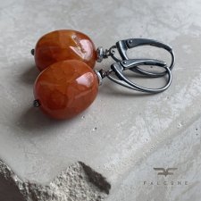Kolczyki ze srebra i agatów Honey Caramel