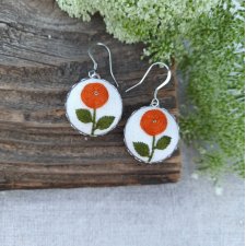 Haftowane kolczyki - pomarańczowe