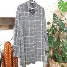 Koszula kratka srebrna nić L