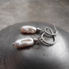 kolczyki perłowe patyczki srebro 925