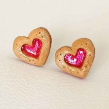 Kolczyki serduszka ciasteczka